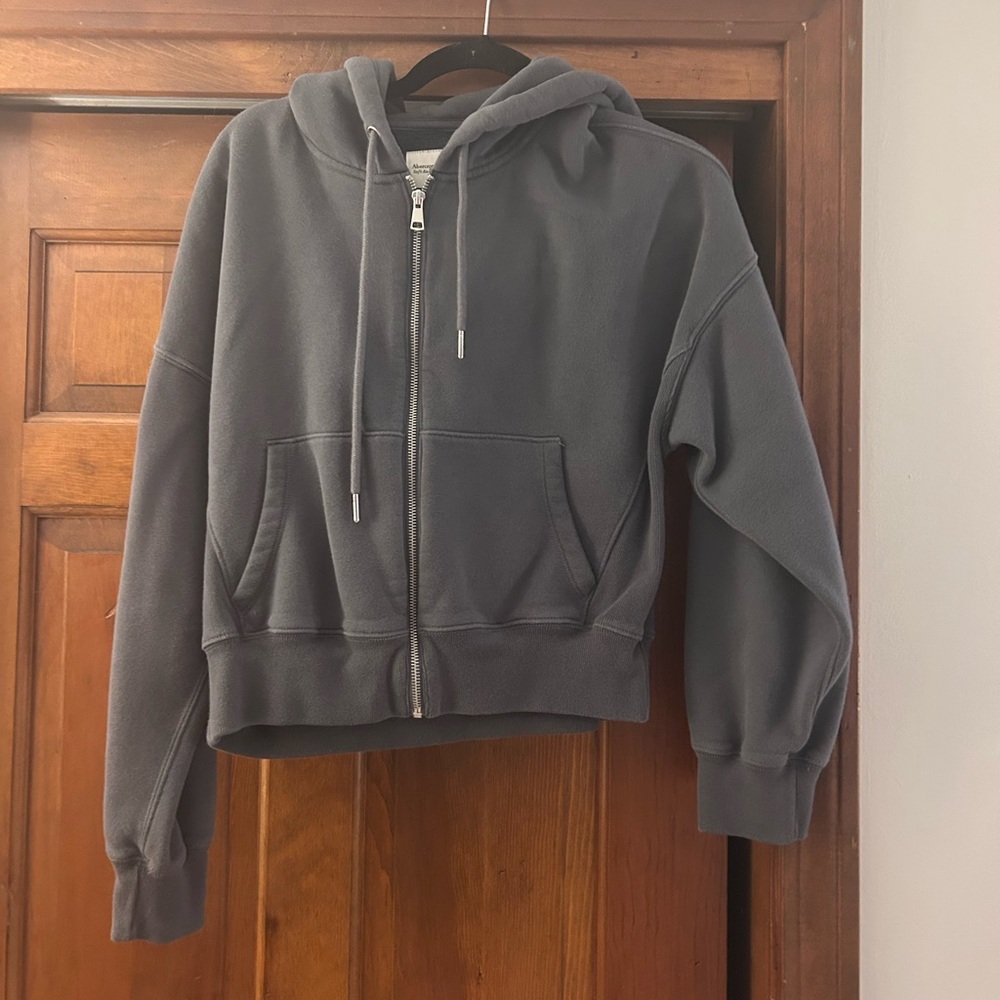 Grey Abercrombie Zip Up Hoodie